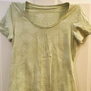 Women's pale green short sleeved shirt.